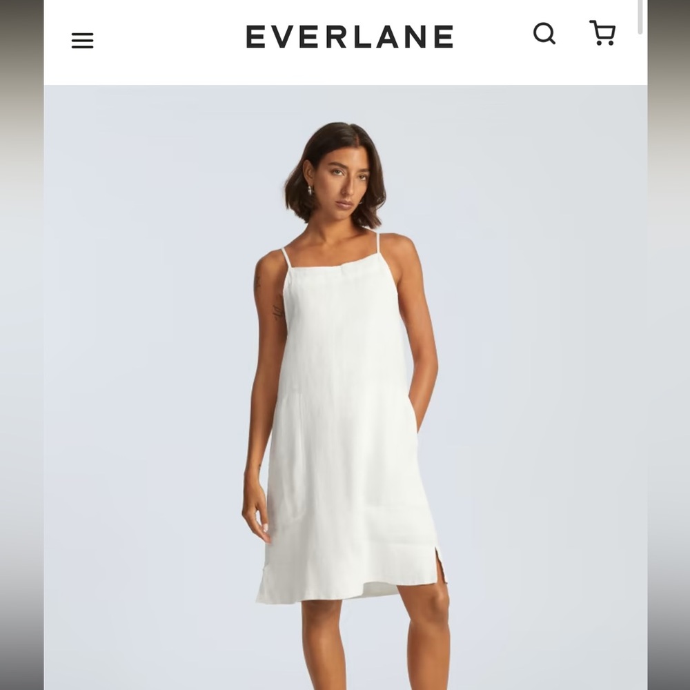 NWT Everlane White 100% Linen Apron Dress